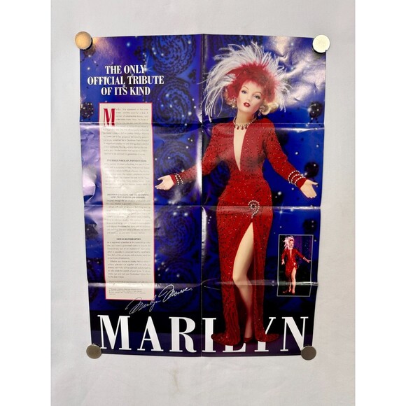 Franklin Mint Marilyn Monroe Vinyl 19" Doll Red Gown Gentlemen Prefer Blondes - Picture 4 of 16